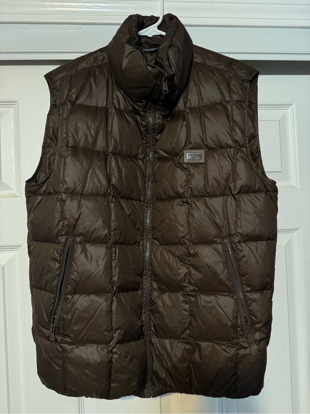 Dolce & Gabbana Brown Quilted Down Vest